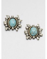DANNIJO | Metallic Swarovski Crystal Button Earrings | Lyst