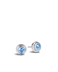 John Hardy | Blue Dot Round Stud Earrings | Lyst