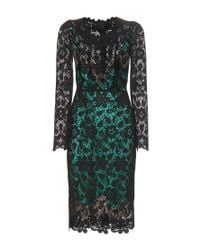 Dolce & Gabbana | Green Viscose Macramé Dress | Lyst