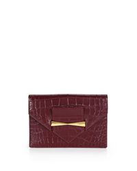 Alexander McQueen | Purple Crocodile-embossed Envelope Clutch | Lyst