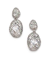Alexis Bittar Fine | Metallic Grey Diamond Light Green Sapphire Quartz Sterling Silver Doubledrop Earrings | Lyst