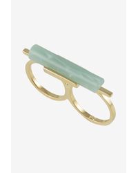French Connection | Metallic Ring-double Cylinder Stone | Lyst