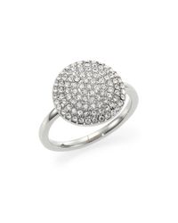 Michael Kors | Metallic Brilliance Statement PavÉ Disc Ring/Silvertone | Lyst