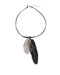 Rebecca Minkoff | Black Leather Feather Necklace | Lyst