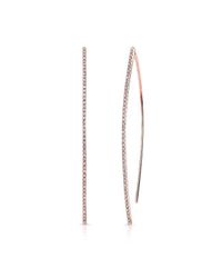 Anne Sisteron - Pink 14kt Rose Gold Diamond Wishbone Earrings - Lyst