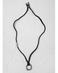 John Varvatos | Black Silver Pendant On Leather Cord for Men | Lyst