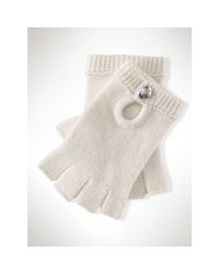 Ralph Lauren | White Cashmere Fingerless Gloves | Lyst