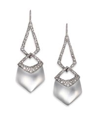 Alexis Bittar | Metallic Deco Lucite & Crystal Link Double-Drop Earrings | Lyst