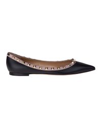 valentino rockstud ballerina flats black