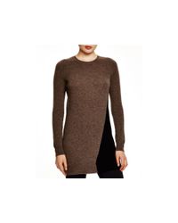 Aqua | Black Cashmere Cashmere Color Block Crewneck Tunic | Lyst