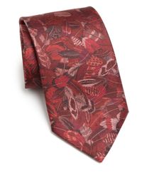 Ferragamo | Brown Plume Silk Tie for Men | Lyst