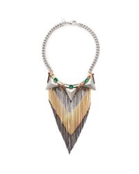 Iosselliani | Metallic Dégradé Fringe Crystal Necklace | Lyst