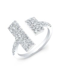 Anne Sisteron - Metallic 14kt White Gold Diamond Double Brick Ring - Lyst