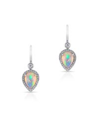 Anne Sisteron - Metallic 14kt White Gold Opal Diamond Pear Drop Earrings - Lyst