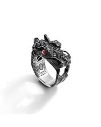 John Hardy | Black Dragon Head Ring for Men | Lyst