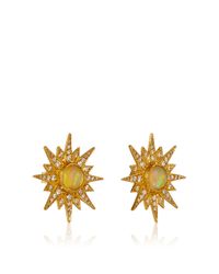 Arman Sarkisyan | Metallic Gold Supernova Studs With Ethiopian Opal Center | Lyst