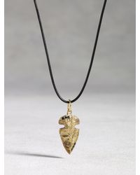 John Varvatos | Metallic Leather & Bronze Arrowhead Necklace for Men | Lyst