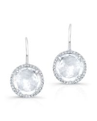 Anne Sisteron - Metallic 14kt White Gold White Topaz Diamond Round Earrings - Lyst