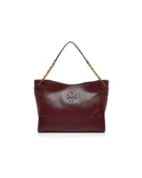 Tory Burch | Red Britten Patent Slouchy Tote | Lyst