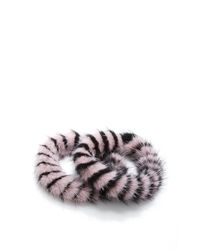 Mary Katrantzou | Pink And Black Mink Intarsia Twisted Bracelet | Lyst