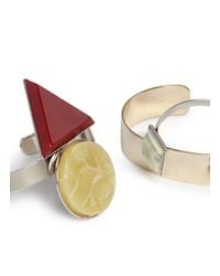 Toga | Multicolor Acrylic Stone Three Cuff Set | Lyst