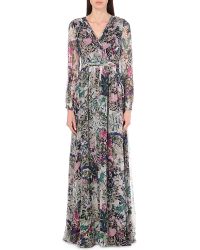 Diane von Furstenberg | Black Celia Printed Silk-chiffon Maxi Dress | Lyst