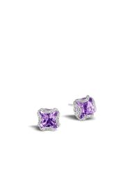 John Hardy | Purple Classic Chain Stud Earring With Amethyst And Diamonds | Lyst