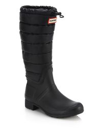 HUNTER | Black Original Quilted Rain Boots | Lyst