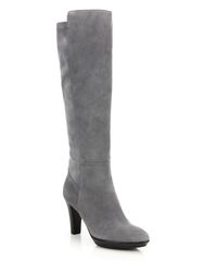 Aquatalia | Gray Raine Stretch Suede Knee-high Boots | Lyst
