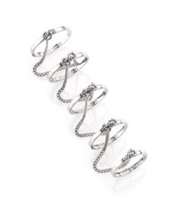 Eddie Borgo | Metallic Thin Five-Finger Chained Band Ring | Lyst