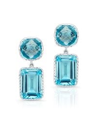 Anne Sisteron - 14kt White Gold Blue Topaz Earrings - Lyst