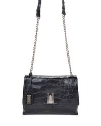 Badgley Mischka | Black Mila Croco Handbag | Lyst