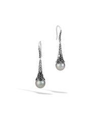 John Hardy | Gray Dot Earrings | Lyst