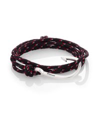 Miansai | Black Hook Rope Wrap Bracelet/silvertone for Men | Lyst