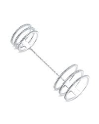 Anne Sisteron | 14kt White Gold Diamond Chained Double Ring | Lyst
