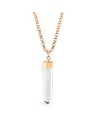 Anne Sisteron | White 18kt Yellow Gold Crystal Pendant Necklace | Lyst