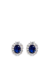 CZ by Kenneth Jay Lane | Blue Oval Cut Cubic Zirconia Diana Stud Earrings | Lyst