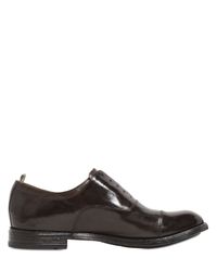 Officine Creative | Brown Brushed Leather Laceless Oxford Shoes for Men | Lyst