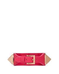 Valentino | Pink 'rockstud' Macro Leather Bracelet | Lyst