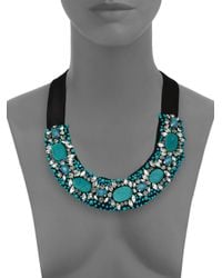 Etro | Blue Beaded Ribbon Necklace | Lyst