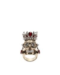 Alexander McQueen | Multicolor Two-tone Skeleton Ring | Lyst