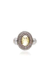 Gioia | White Two Sided Citrine and Diamonds Ring | Lyst
