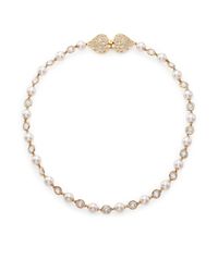Adriana Orsini | Metallic Garden Gate Faux Pearl Strand Necklace/goldtone | Lyst