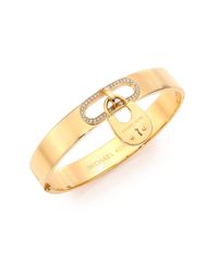 Michael Kors | Metallic Cityscape Hardware Padlock Bangle Bracelet/Goldtone | Lyst