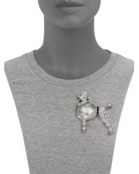 Alexis Bittar | Metallic Sport Deco Lucite & Crystal Jelly Belly Poodle Pin | Lyst