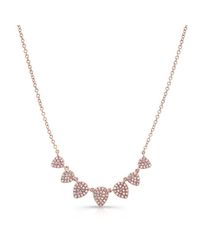 Anne Sisteron | Pink 14kt Rose Gold Diamond Rain Drop Necklace | Lyst