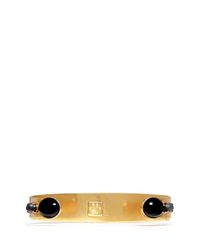Ela Stone | Metallic 'mali' Onyx Hematite Stone Cuff | Lyst