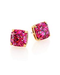 kate spade new york | Purple Glitter Square Stud Earrings/Fuschia | Lyst