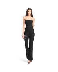 Diane von Furstenberg | Black Dvf Camra Strapless Lace Jumpsuit | Lyst