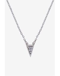 French Connection | Metallic Mini Triangle Pave Pendant Necklace | Lyst